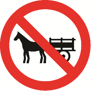Proibido trânsito de veículos de tração animal
