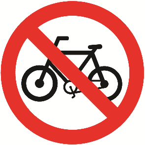 Proibido trânsito de bicicletas