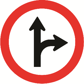 Siga em frente ou à direita