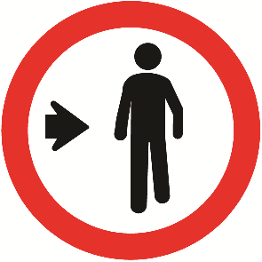 Pedestre, ande pela direita