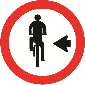 Ciclista, transite à esquerda